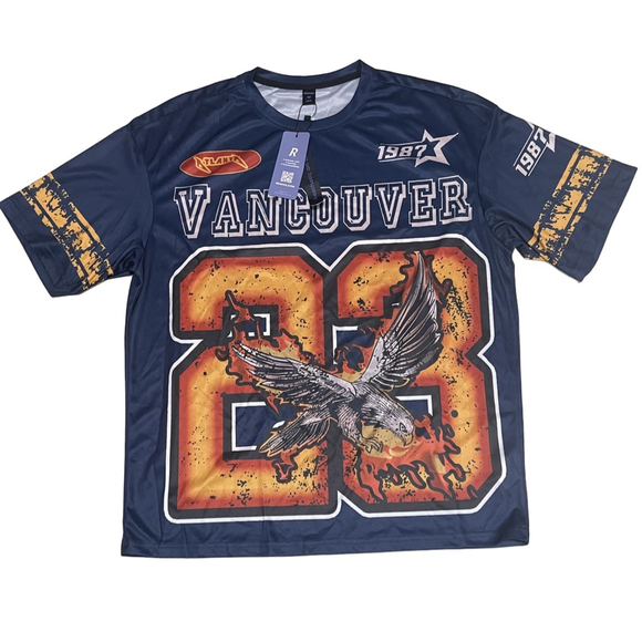 ROMWE Other - Men's ROMWE Navy Blue & Orange Vancouver 23 Graphic Jersey M